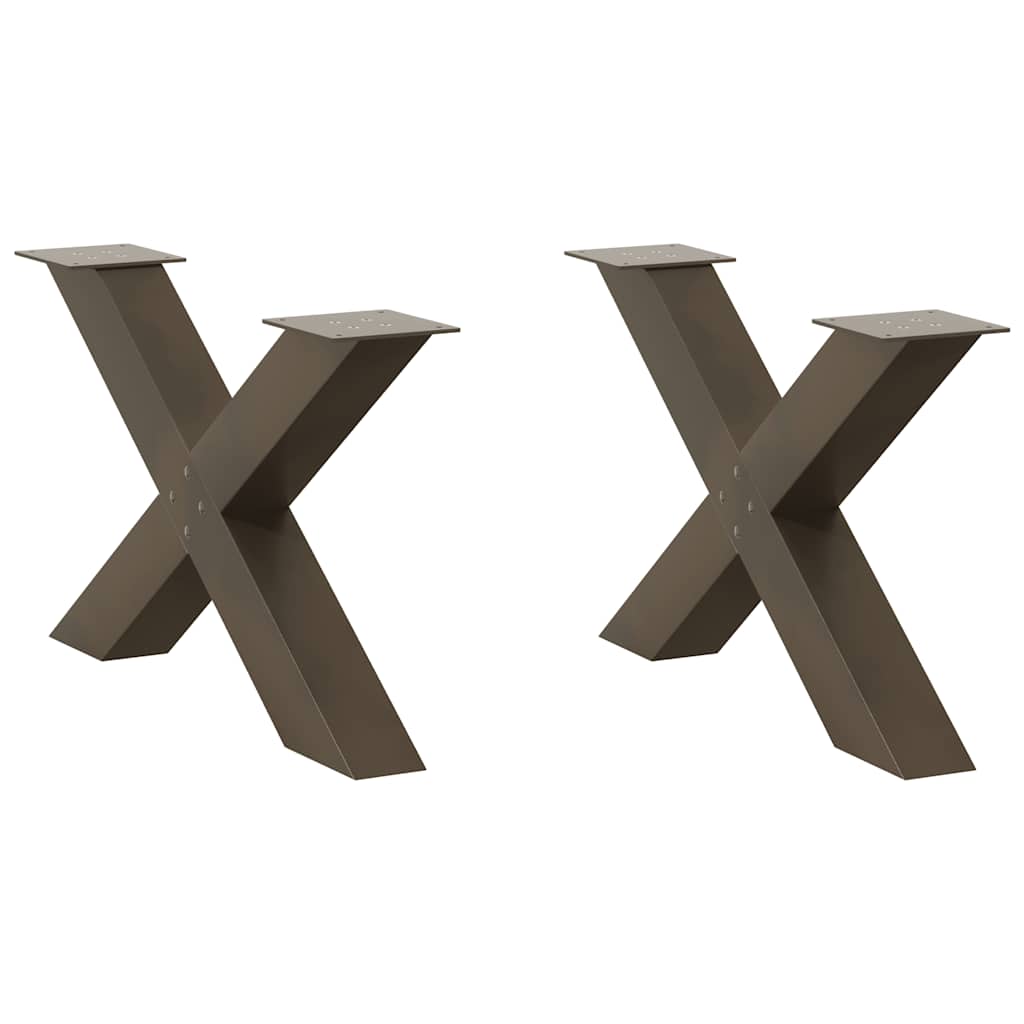 vidaXL Coffee Table Legs 2 pcs X-shaped 30x(30-31) cm steel black