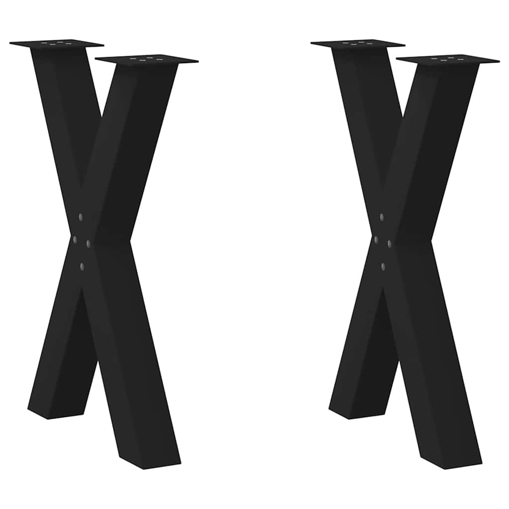 vidaXL Coffee Table Legs 2 pcs X-shaped 30x(30-31) cm steel black