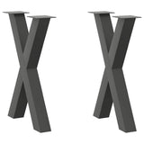 vidaXL Coffee Table Legs 2 pcs X-shaped 30x(30-31) cm steel black
