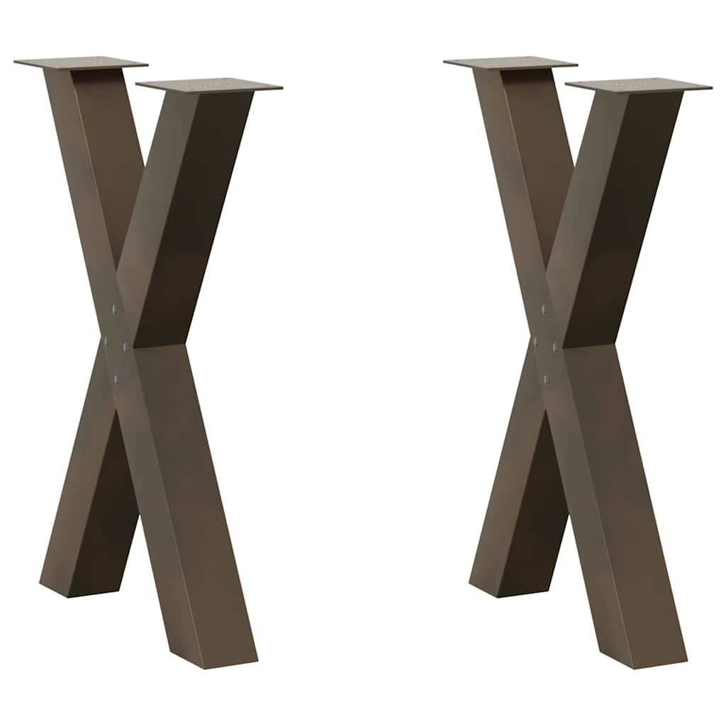 vidaXL Coffee Table Legs 2 pcs X-shaped 30x(30-31) cm steel black