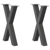vidaXL Coffee Table Legs 2 pcs X-shaped 30x(30-31) cm steel black