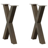 vidaXL Coffee Table Legs 2 pcs X-shaped 30x(30-31) cm steel black