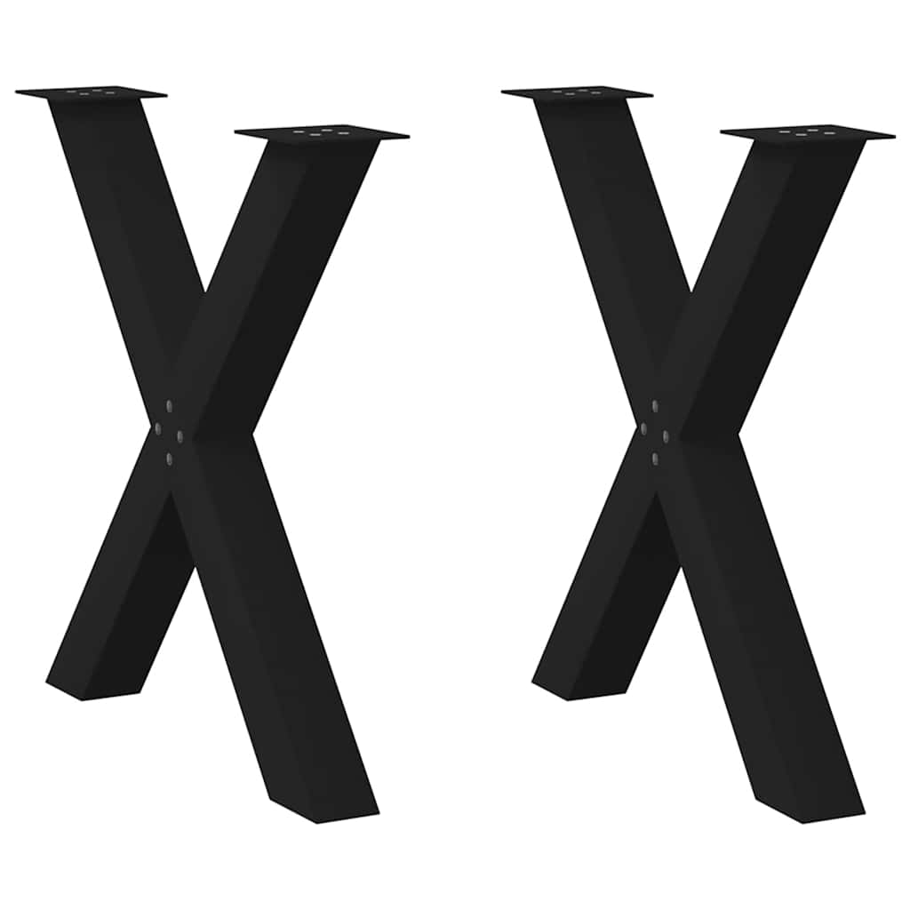 vidaXL Coffee Table Legs 2 pcs X-shaped 30x(30-31) cm steel black