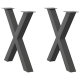vidaXL Coffee Table Legs 2 pcs X-shaped 30x(30-31) cm steel black