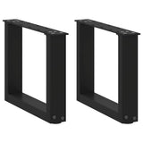 vidaXL Salontafelpoten 2 st U-vormig 30x(30-31) cm staal zwart