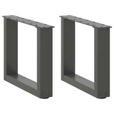vidaXL Salontafelpoten 2 st U-vormig 30x(30-31) cm staal zwart