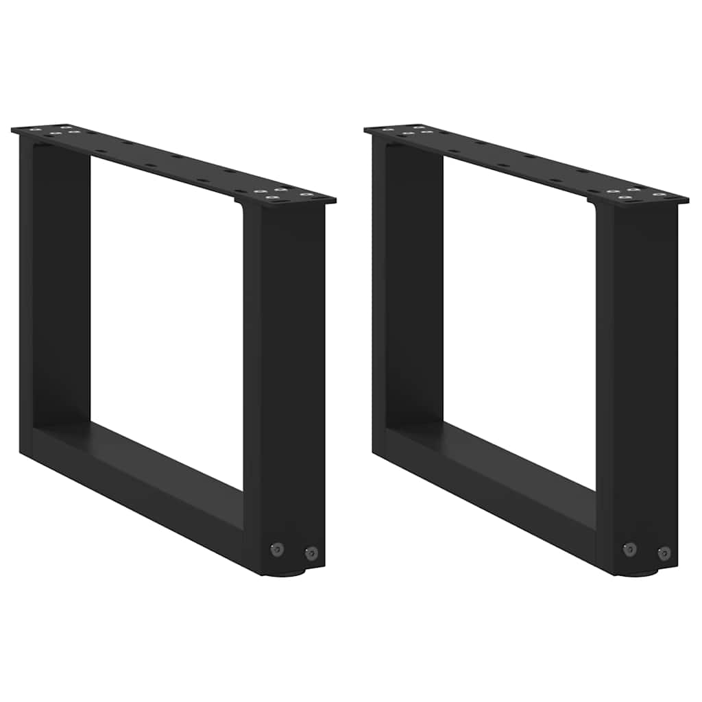 vidaXL Salontafelpoten 2 st U-vormig 30x(30-31) cm staal zwart