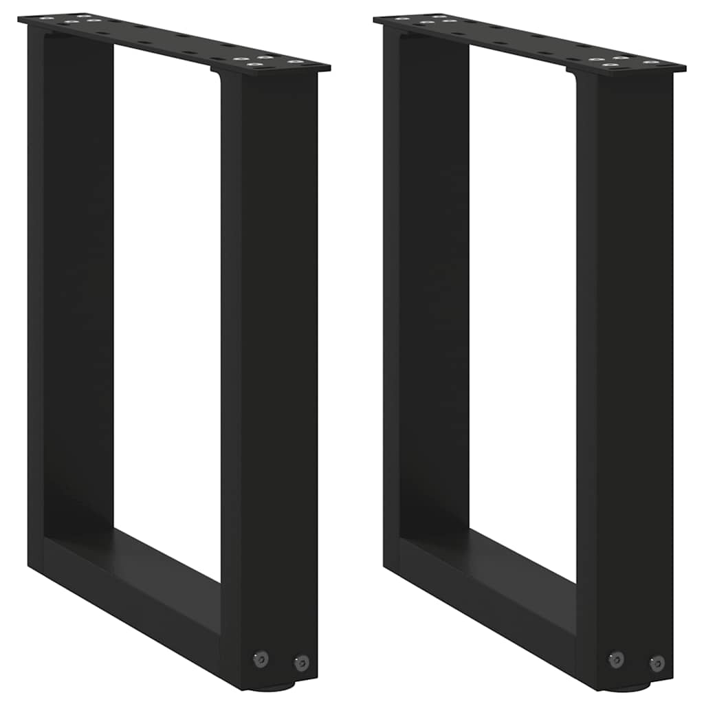 vidaXL Salontafelpoten 2 st U-vormig 30x(30-31) cm staal zwart