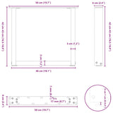 vidaXL Salontafelpoten 2 st U-vormig 30x(30-31) cm staal zwart
