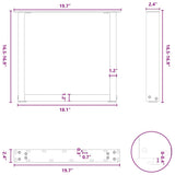 vidaXL Salontafelpoten 2 st U-vormig 30x(30-31) cm staal zwart