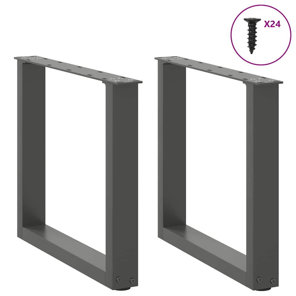vidaXL Salontafelpoten 2 st U-vormig 30x(30-31) cm staal zwart