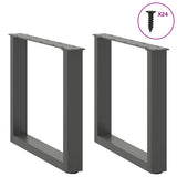 vidaXL Salontafelpoten 2 st U-vormig 30x(30-31) cm staal zwart