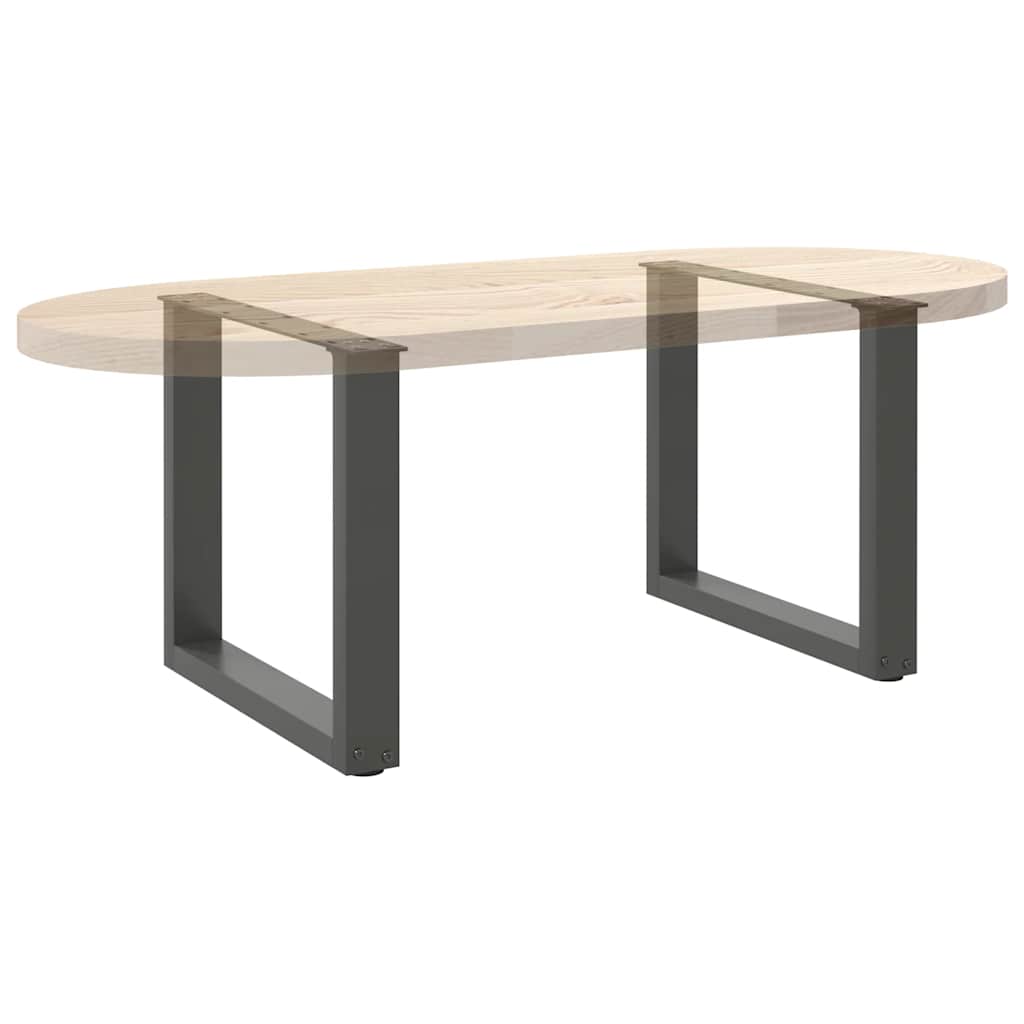 vidaXL Salontafelpoten 2 st U-vormig 30x(30-31) cm staal zwart