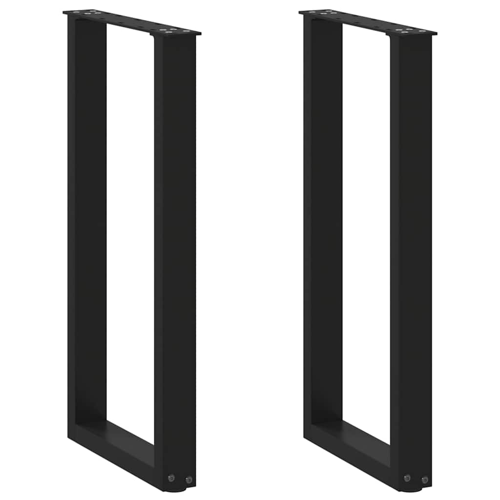 vidaXL Salontafelpoten 2 st U-vormig 30x(30-31) cm staal zwart