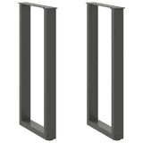 vidaXL Salontafelpoten 2 st U-vormig 30x(30-31) cm staal zwart
