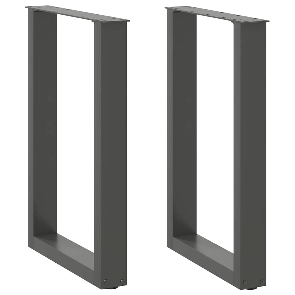 vidaXL Salontafelpoten 2 st U-vormig 30x(30-31) cm staal zwart