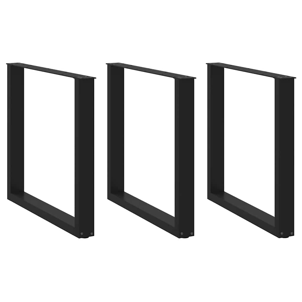 vidaXL Salontafelpoten 2 st U-vormig 30x(30-31) cm staal zwart