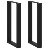 vidaXL Salontafelpoten 2 st U-vormig 30x(30-31) cm staal zwart