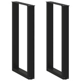 vidaXL Salontafelpoten 2 st U-vormig 30x(30-31) cm staal zwart