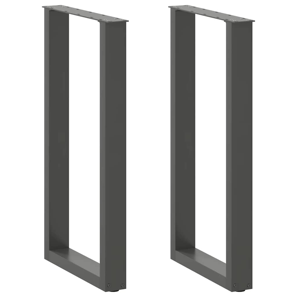 vidaXL Salontafelpoten 2 st U-vormig 30x(30-31) cm staal zwart