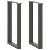 vidaXL Salontafelpoten 2 st U-vormig 30x(30-31) cm staal zwart