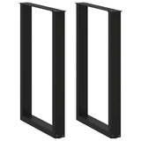 vidaXL Salontafelpoten 2 st U-vormig 30x(30-31) cm staal zwart