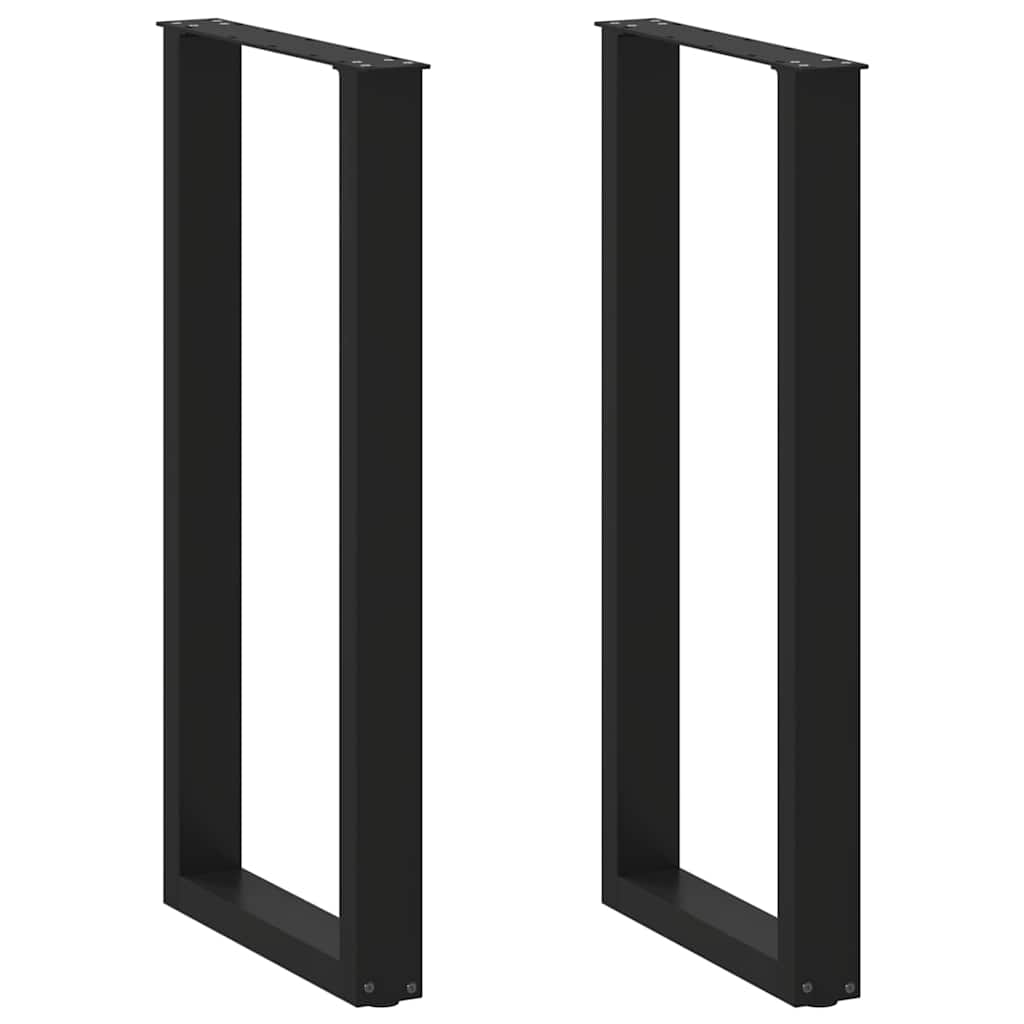 vidaXL Salontafelpoten 2 st U-vormig 30x(30-31) cm staal zwart