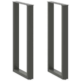 vidaXL Salontafelpoten 2 st U-vormig 30x(30-31) cm staal zwart