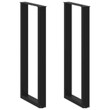 vidaXL Salontafelpoten 2 st U-vormig 30x(30-31) cm staal zwart