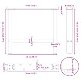 vidaXL Salontafelpoten 2 st 30x(30-31) cm staal zwart