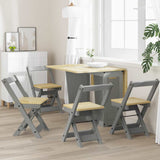vidaXL Eetkamerstoelen 4 st Corona inklapbaar grenenhout wasbruin