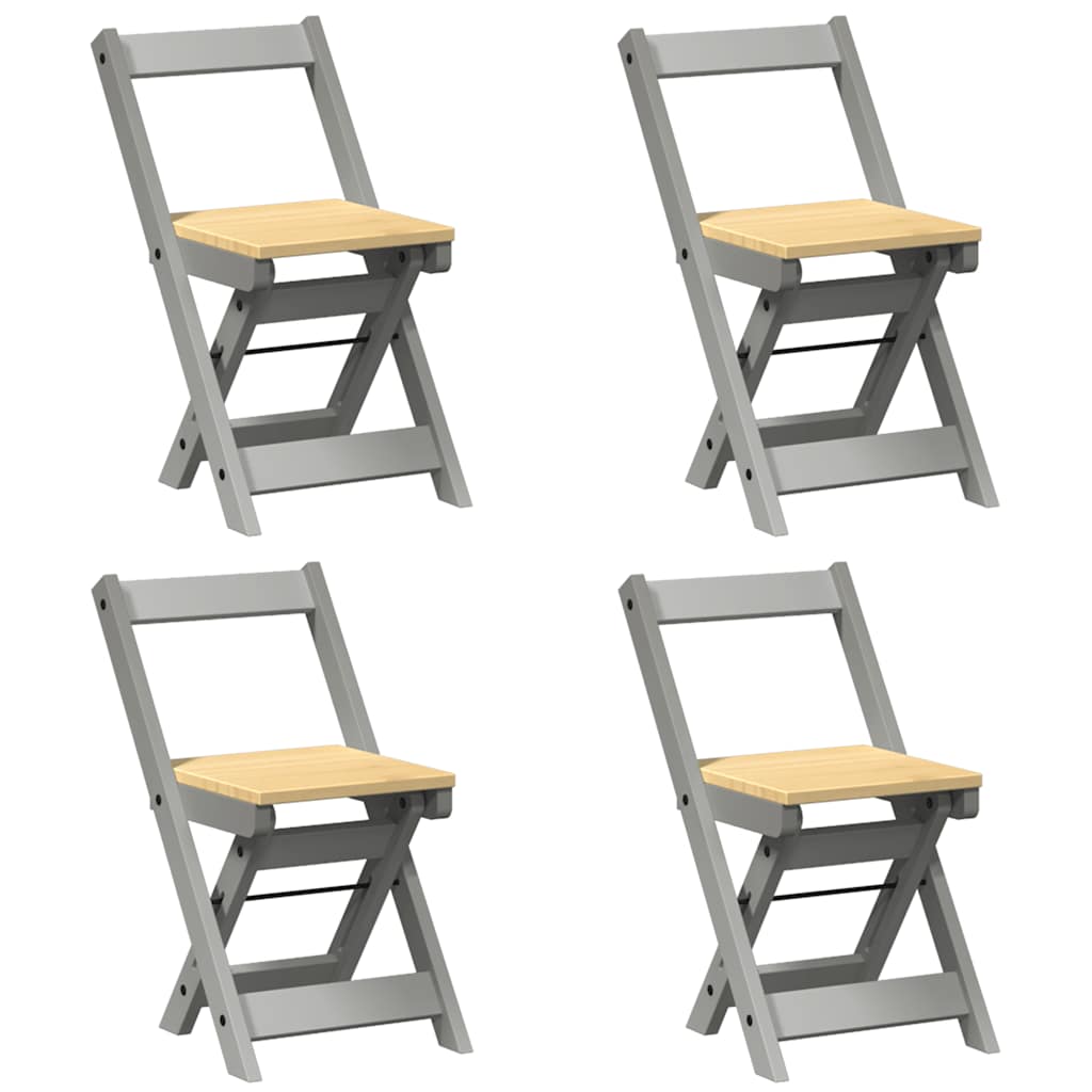 vidaXL Eetkamerstoelen 4 st Corona inklapbaar grenenhout wasbruin
