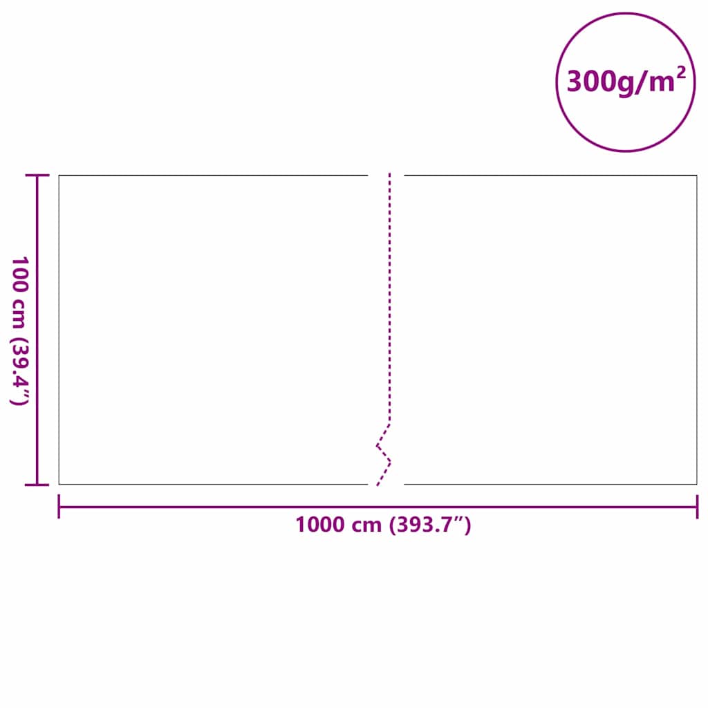 vidaXL Pond Fleece Grey 1 x 10 m Polyester and Cotton