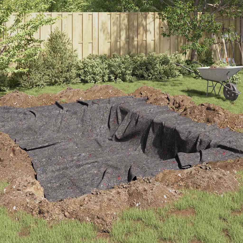 vidaXL Pond Fleece Grey 1 x 10 m Polyester and Cotton