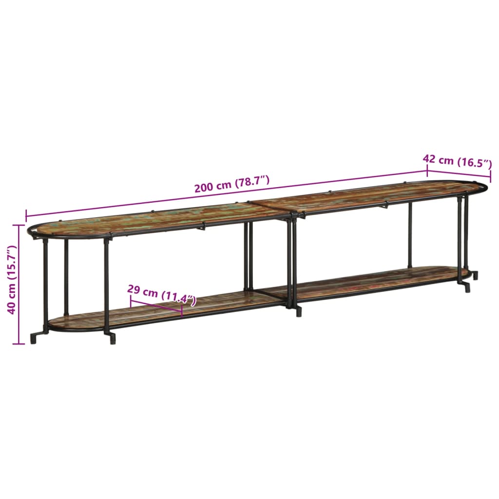 vidaXL Tv-meubel 100x42x40 cm massief ruw mangohout