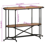 vidaXL Wandtafel 110x42x76 cm massief ruw mangohout