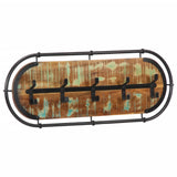 vidaXL Wandkapstok met 5 haken massief gerecycled hout