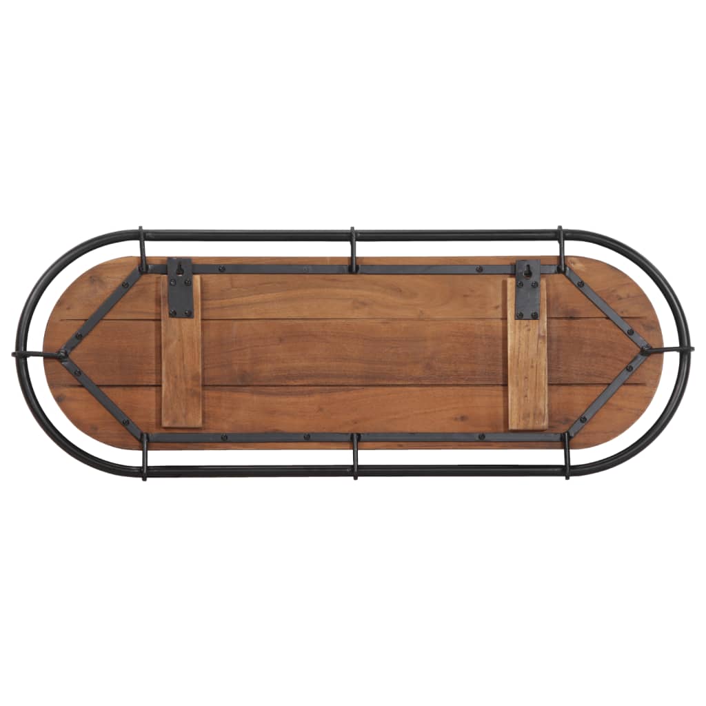 vidaXL Wandkapstok met 5 haken massief gerecycled hout