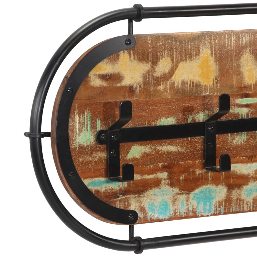 vidaXL Wandkapstok met 5 haken massief gerecycled hout