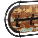 vidaXL Wandkapstok met 5 haken massief gerecycled hout