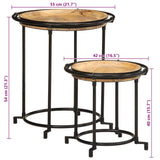 vidaXL 2-piece Side Table Set Solid Mango Wood