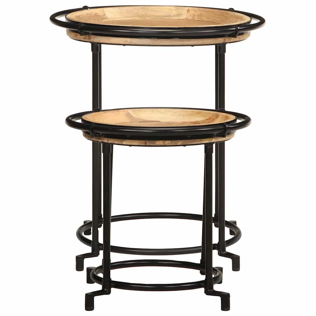 vidaXL 2-piece Side Table Set Solid Mango Wood