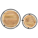 vidaXL 2-piece Side Table Set Solid Mango Wood