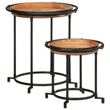vidaXL 2-piece Side Table Set Solid Mango Wood