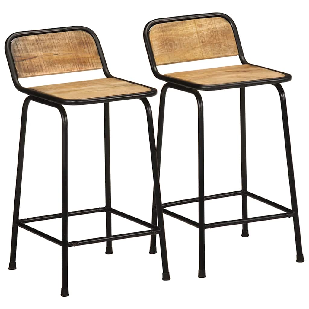 vidaXL Barstoelen 2 st massief mangohout