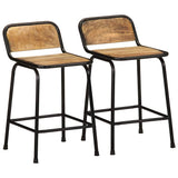 vidaXL Barstoelen 2 st massief mangohout