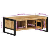 vidaXL Coffee Table 90x50x36 cm Solid Rough Mango Wood