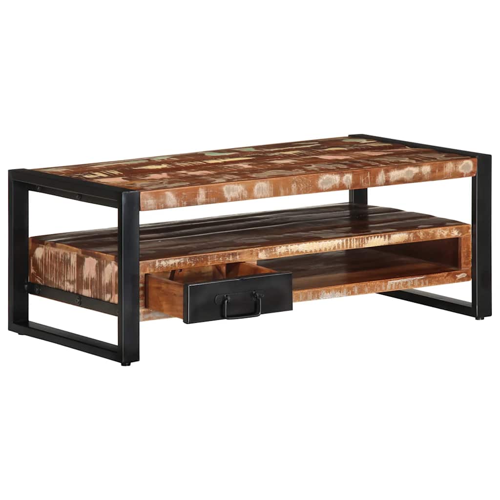 vidaXL Salontafel 90x50x36 cm massief gerecycled hout meerkleurig
