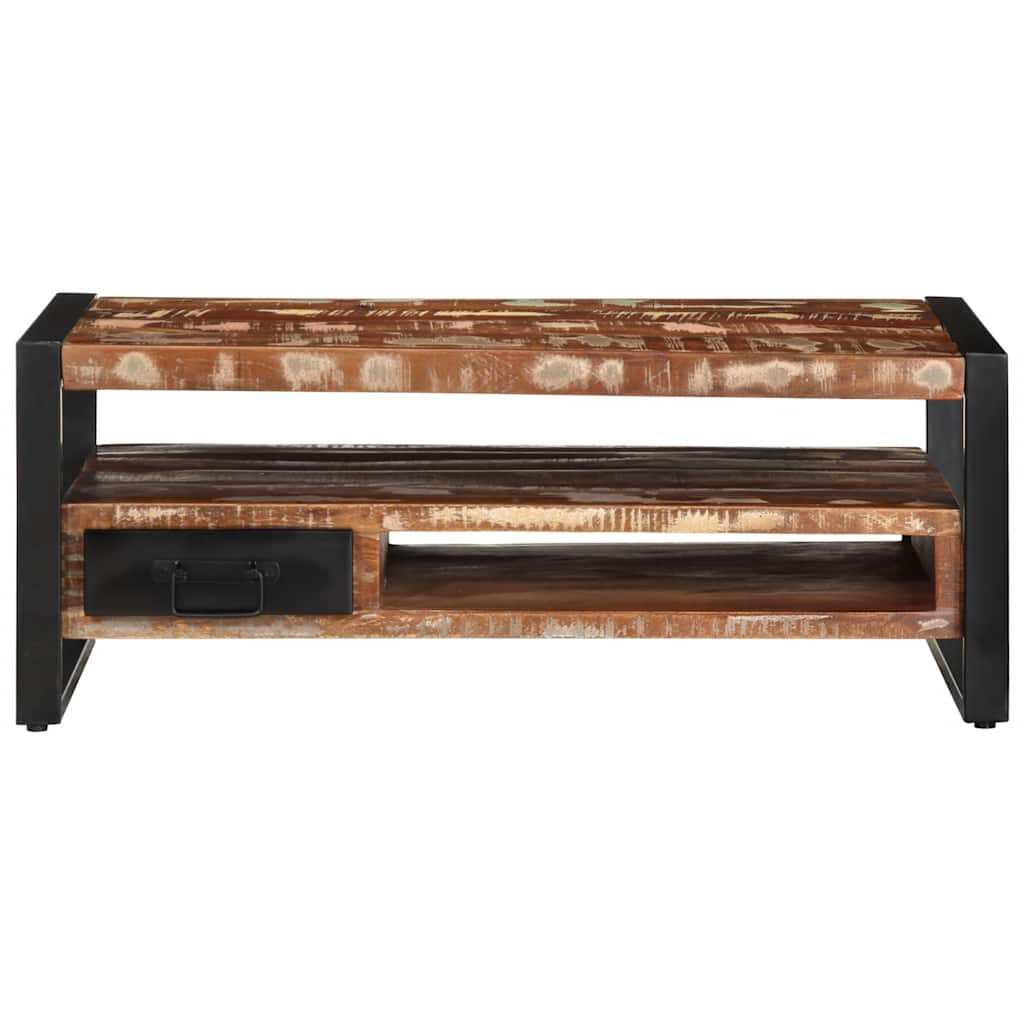vidaXL Salontafel 90x50x36 cm massief gerecycled hout meerkleurig