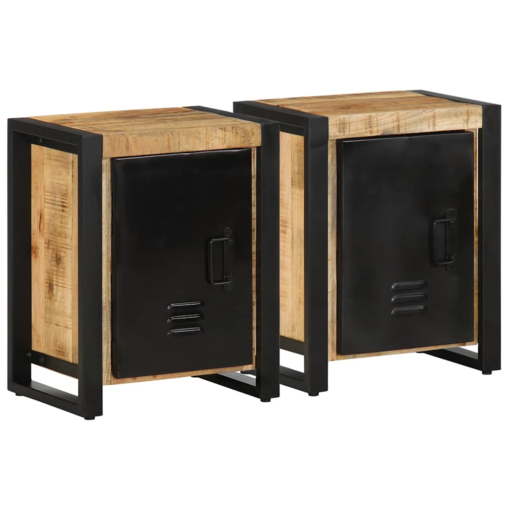 vidaXL Nachtkastje 40x30x51 cm massief ruw mangohout